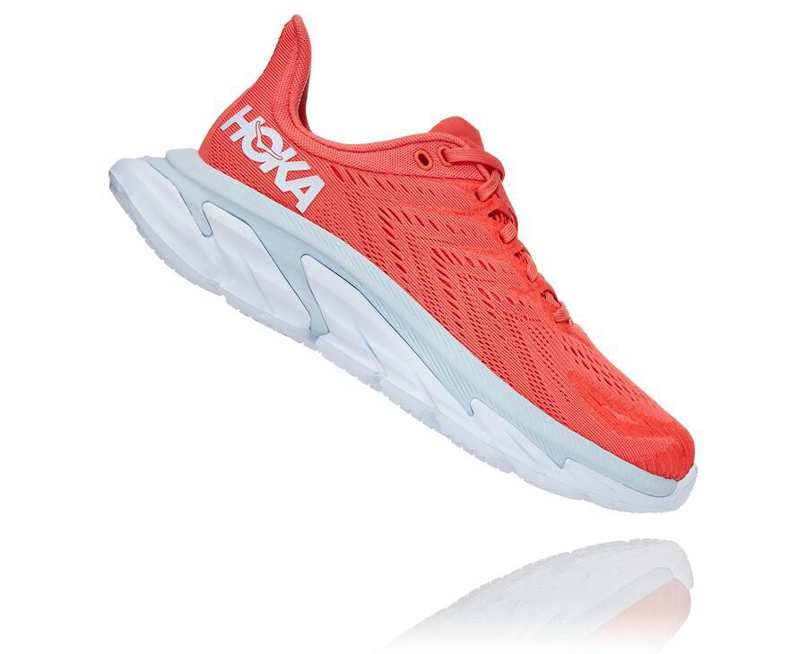 Hoka One One Hardloopschoenen Dames - Clifton Edge - Rood/Wit - GW6137092